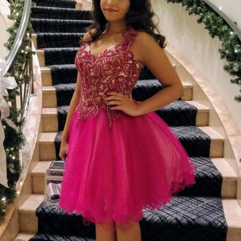 Terani Couture Hot Pink Cocktail dress